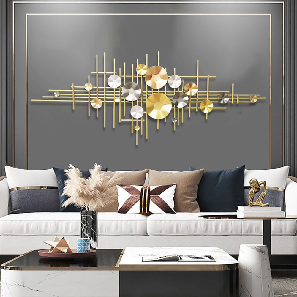 Modern Luxury Lotus Frame Metal Hanging Wall Decor Home Art