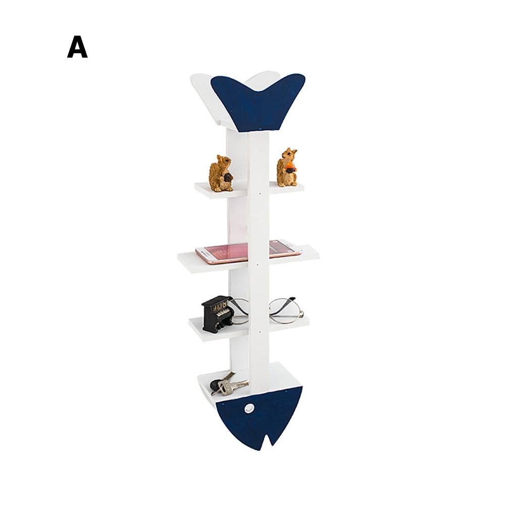 Rustic Wooden Fish Wall Mounted Shelving