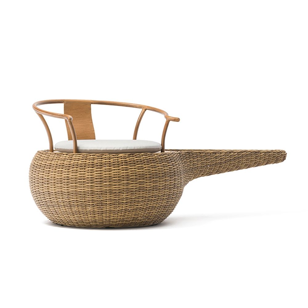 Natural Outdoor PE Rattan Chair 2IN1 Meditation Chair with Washable