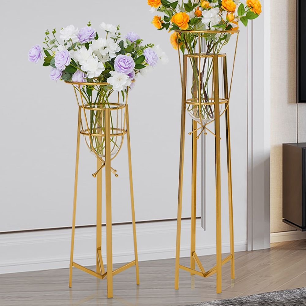 Large Modern Indoor Plant Stand in Gold