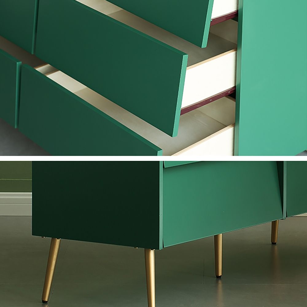 47" Modern Green Bedroom Dresser Minimalist 6-Drawer Accent Cant Chest