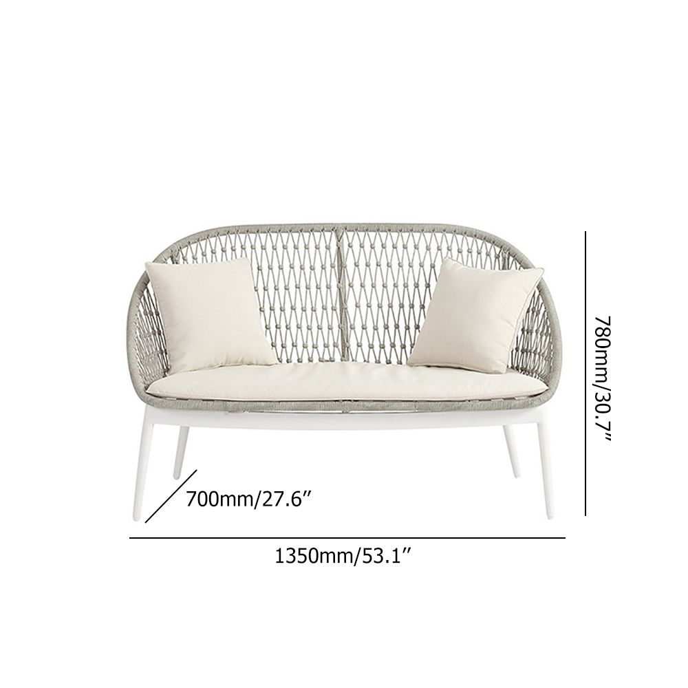 2Seater Outdoor Sofa Loveseat with Round Back and Cushion