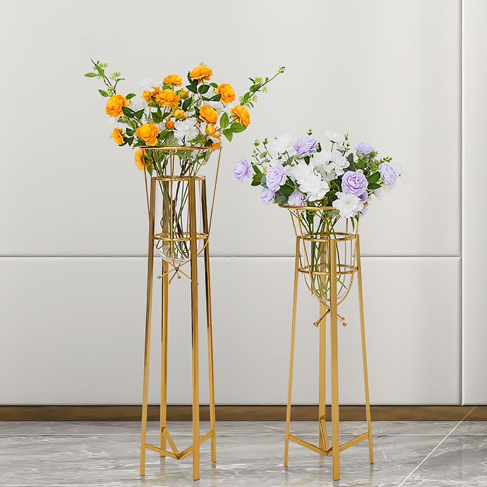 Large Modern Indoor Plant Stand in Gold