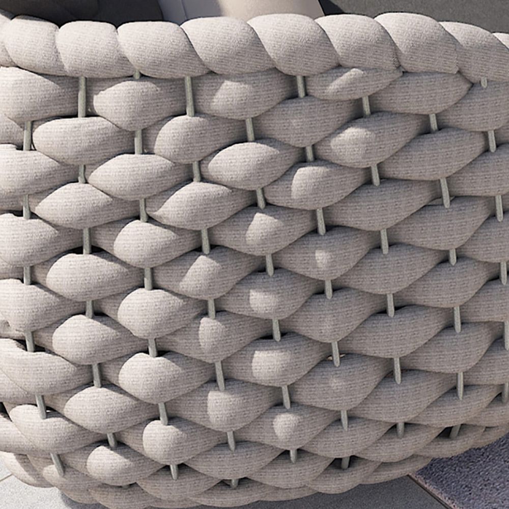 2Seater Rope Woven Patio Loveseat with Removable Cushions