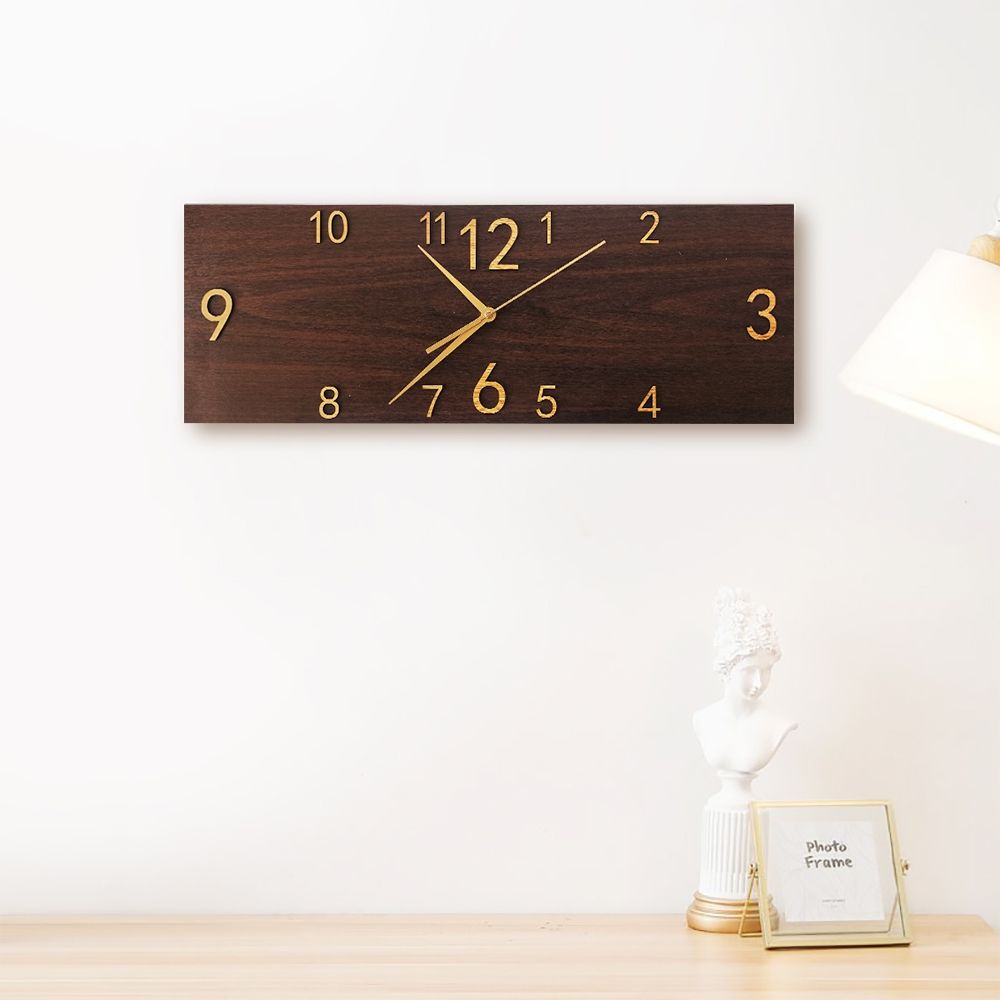 Retro Wooden Texture Rectangular Dial Personality Decorative Artistic
