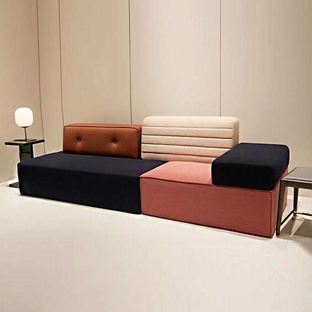 78.7" Velvet Upholstered Sofa 3Seater Sofa Color Block