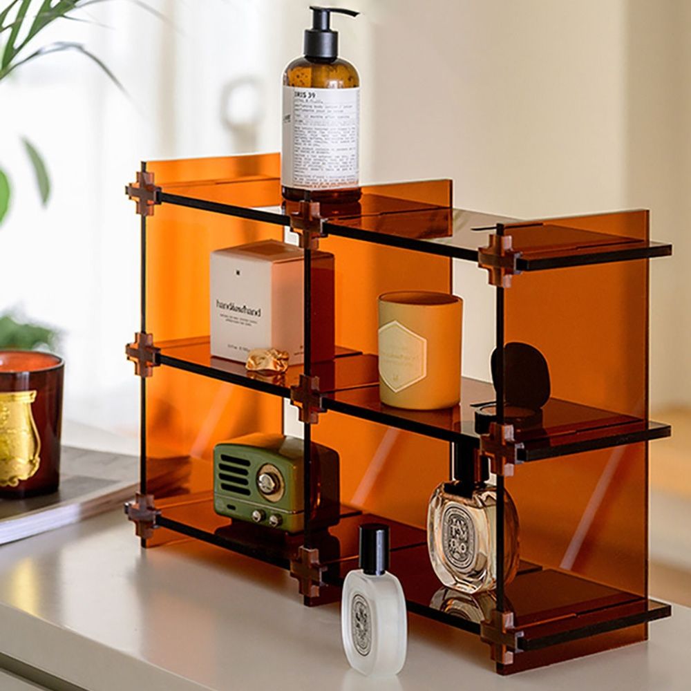 Modern Acrylic Desktop Organizer Shelves Display Storage