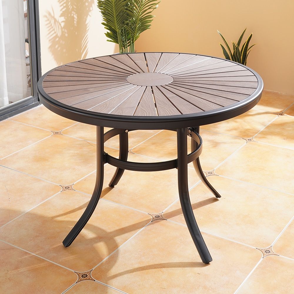 5-Pieces Patio Dining Set with Round Table and 4 Side Chair
