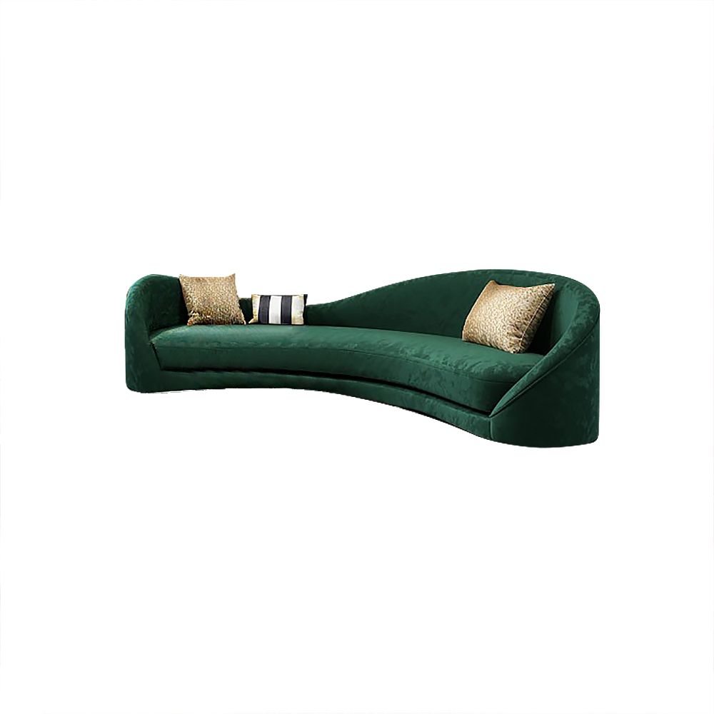 Luxury Green Velvet Upholstered Sofa 3Seater Sofa Solid Wood Frame 82.