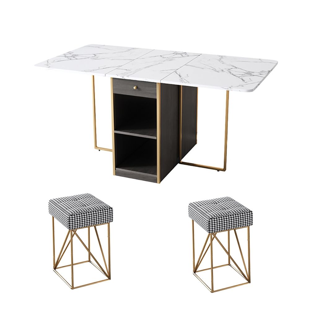 63.0"Modern Folding Dining Table Set