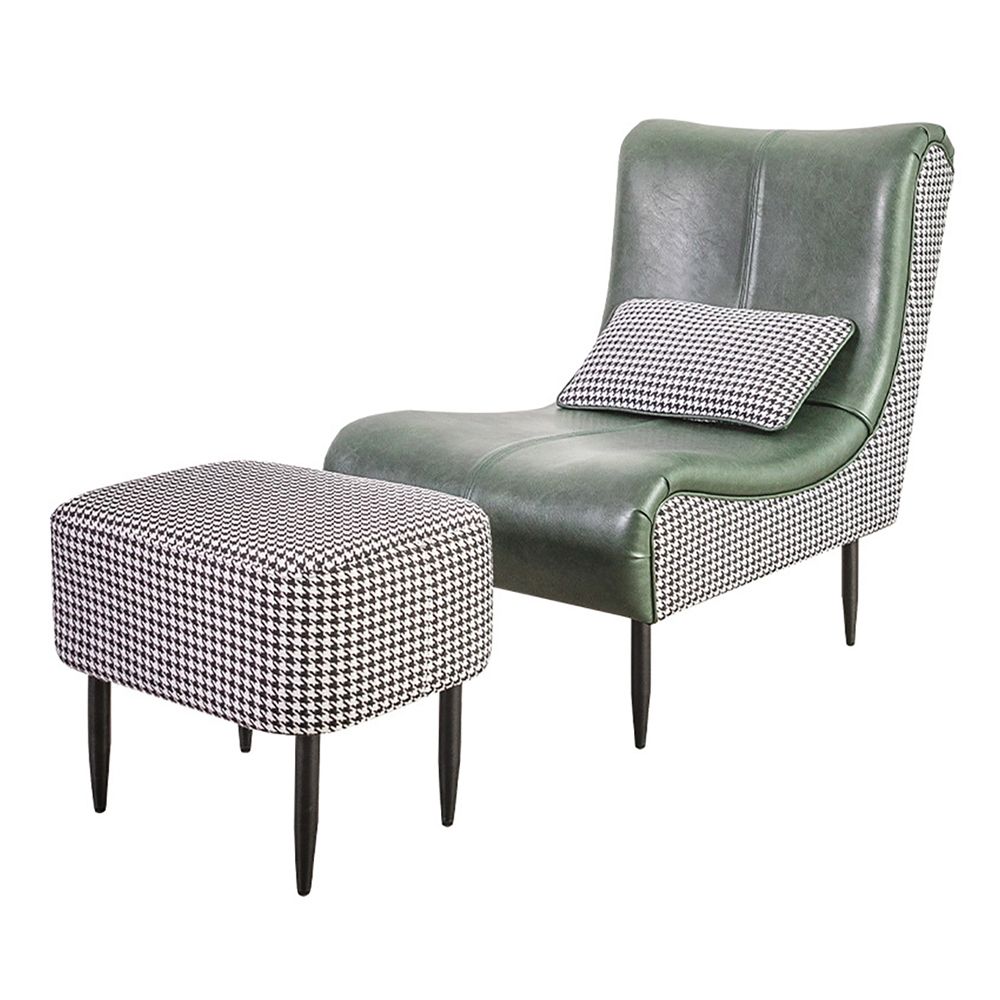 Green Accent Chair Upholstered Leather Accent Chair Modern With Ottoman   D3aa7db67bac40c18c35e55fe6fa2b42 