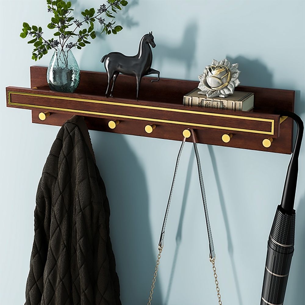 Classical Wall Mounted Coat Rack in Black Walnut