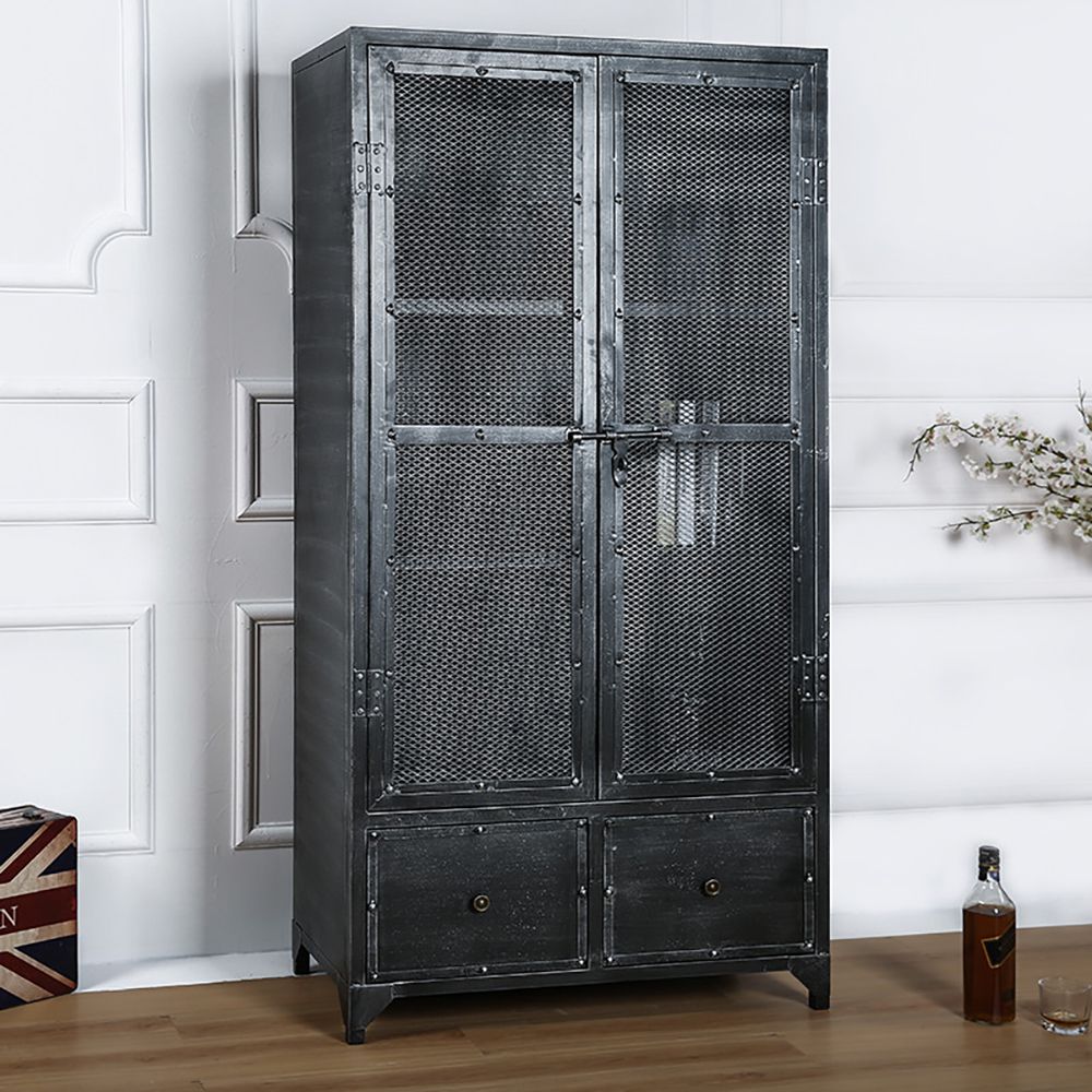 Industrial Black Bookshelf Rectangular Metal Mesh Bookcase 4 Shelves 2   552625740dc547edaff8b44f26b19839 