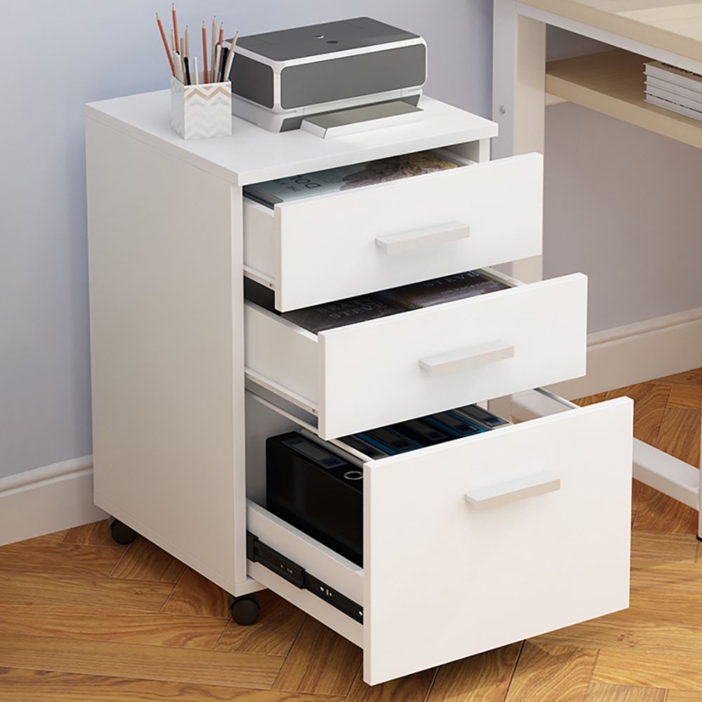 Modern Black File Minimalist 3Drawer Universal Wheels