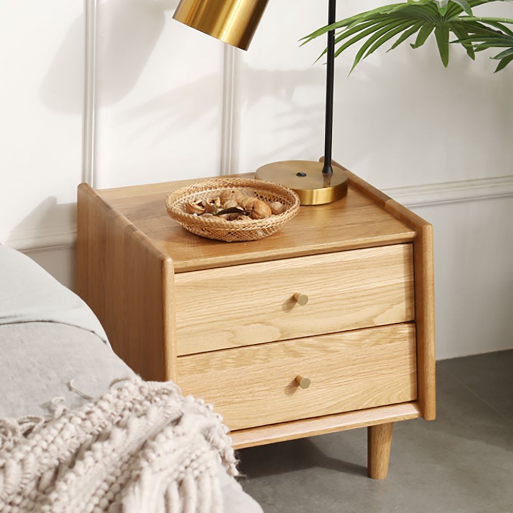 Nordic Natural Nightstand Minimalist Bedroom Nightstand 2 Cant Drawers