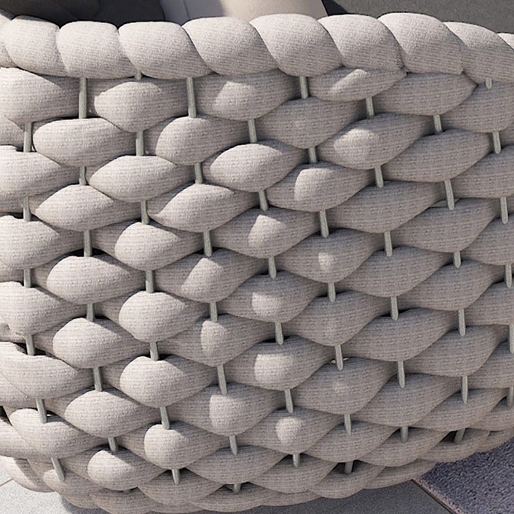 3Seater Textilene Rope Woven Patio Sofa with Removable Cushion Pillow