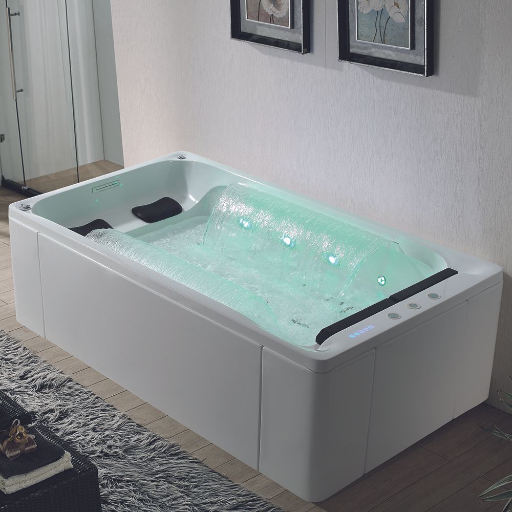 82.68" Modern ZeroGravity Flotation Tub Whirlpool Jetted White Acrylic