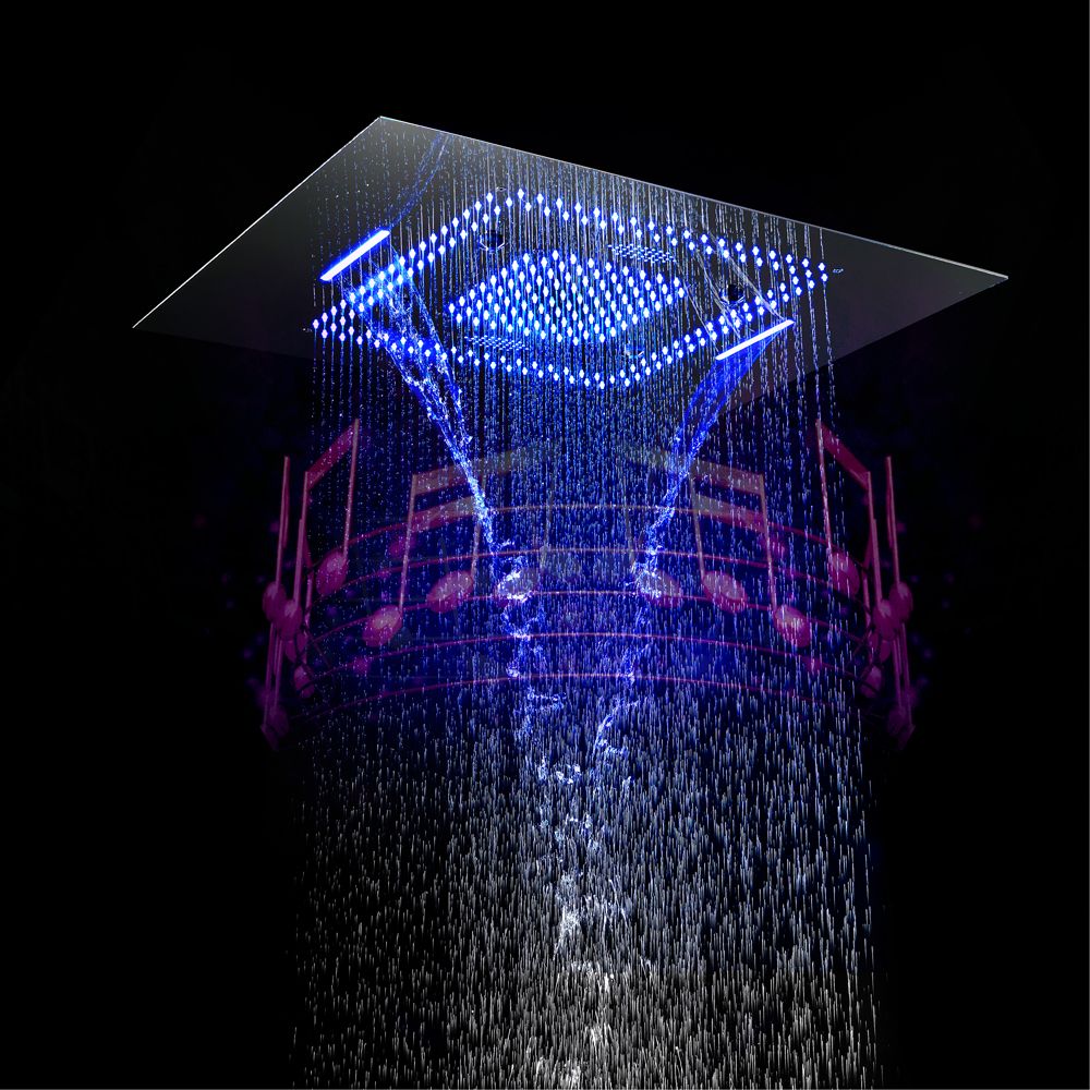 3 Function Ceiling Embedded Showerhead Bathroom Shower Music Speaker