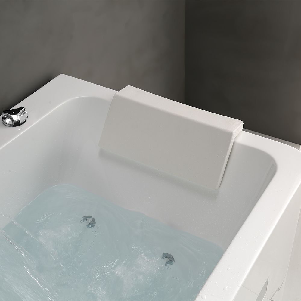 67" Modern Acrylic Corner Bathtub Rectangular Whirlpool Water Massage 3 Sided Apron Bathtub in