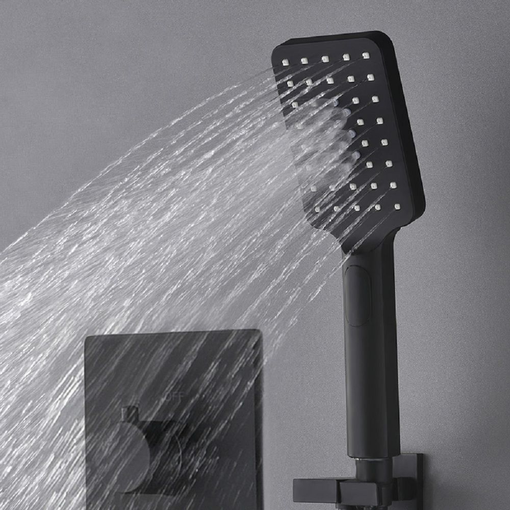 Matte Black Shower System 20" Large Rainfall Shower Head with Hand