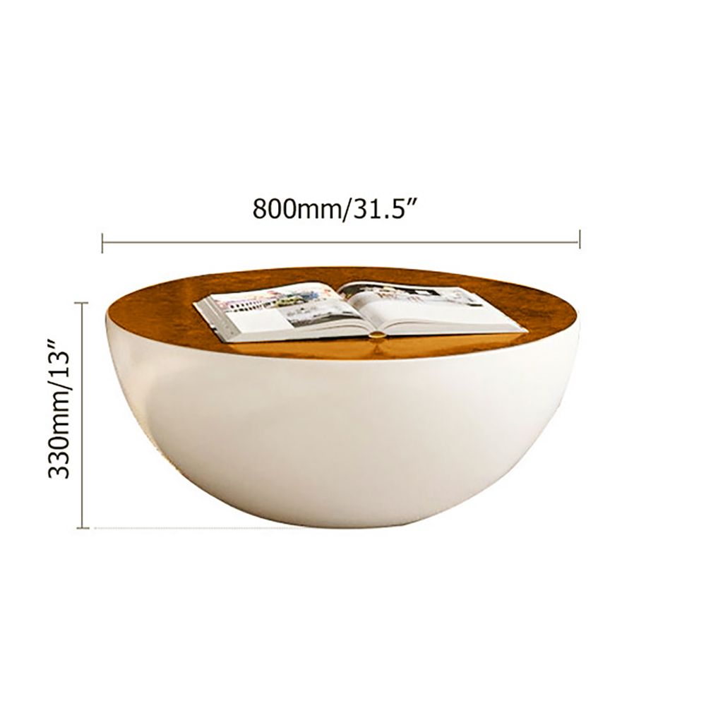 Moderner weißer runder Trommel-Couchtisch, hohler Innenraum