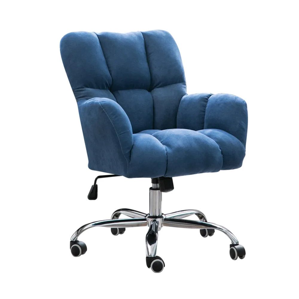 Modern Office Chair Upholstered Cotton&Linen Swivel Task Chair Height