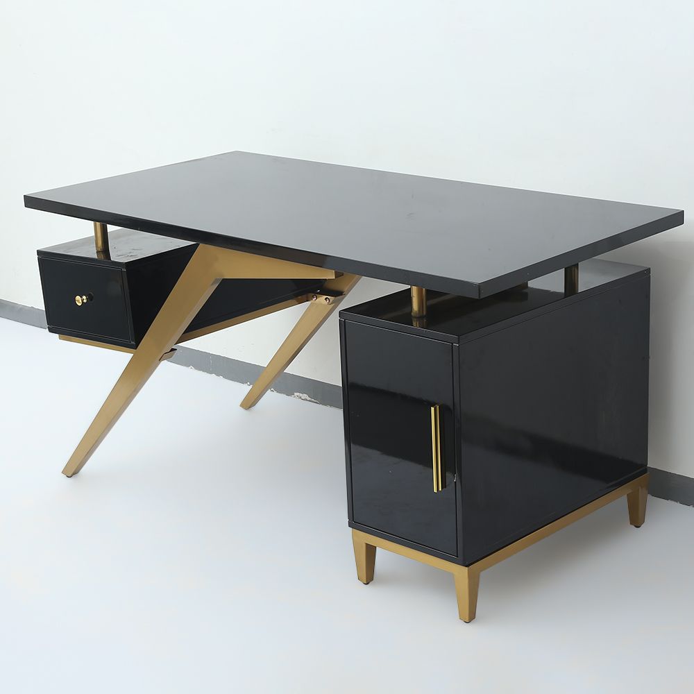 55" Ultra Modern Black Writing Desk Desk with