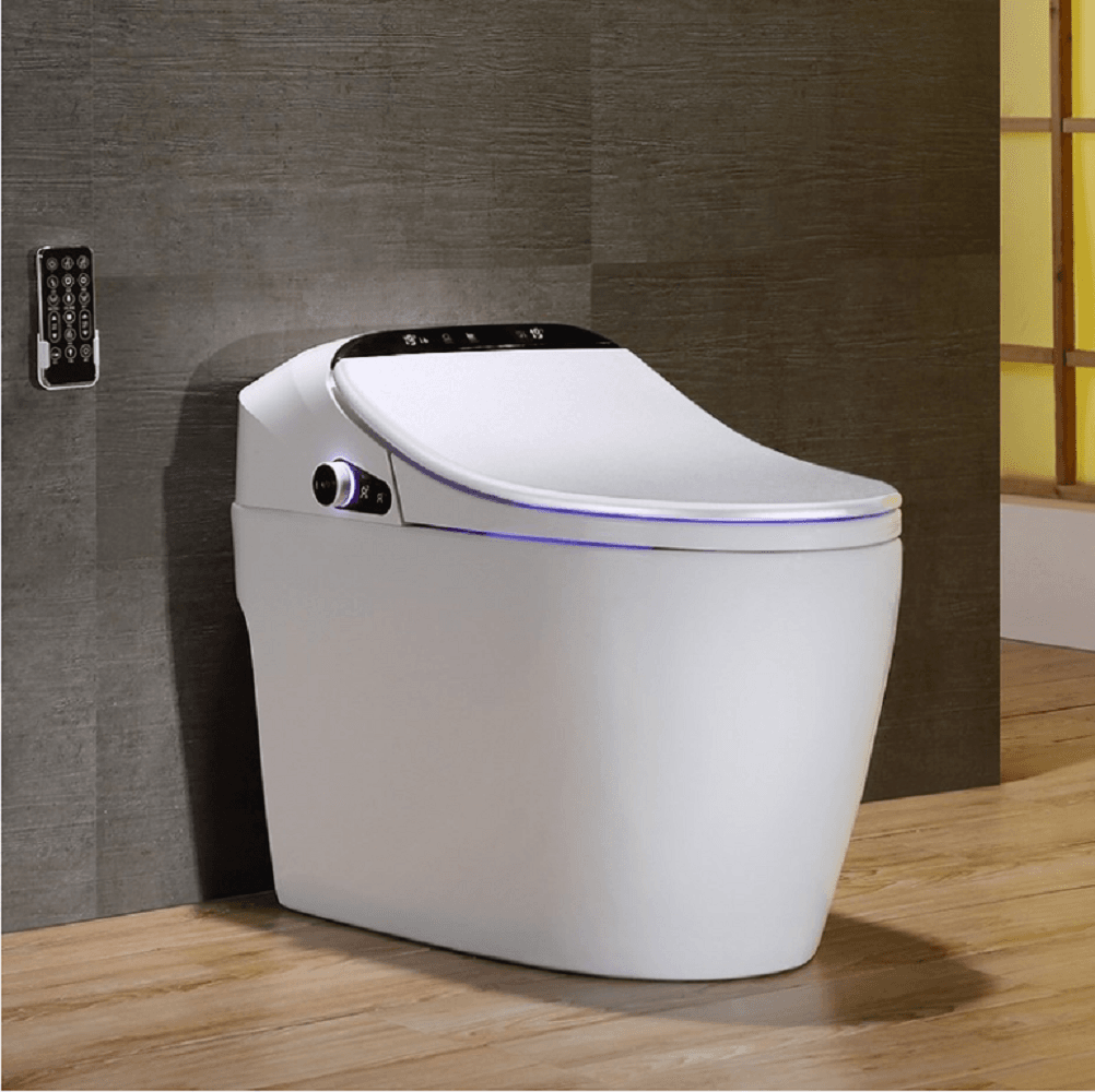 Modern Smart One-Piece 1.27 GPF Floor Mounted Elongated Toilet and ...