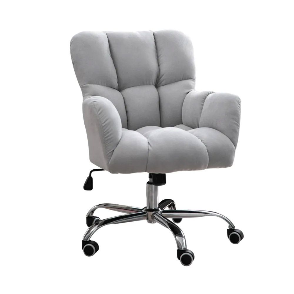 Modern Office Chair Upholstered Cotton&Linen Swivel Task Chair Height