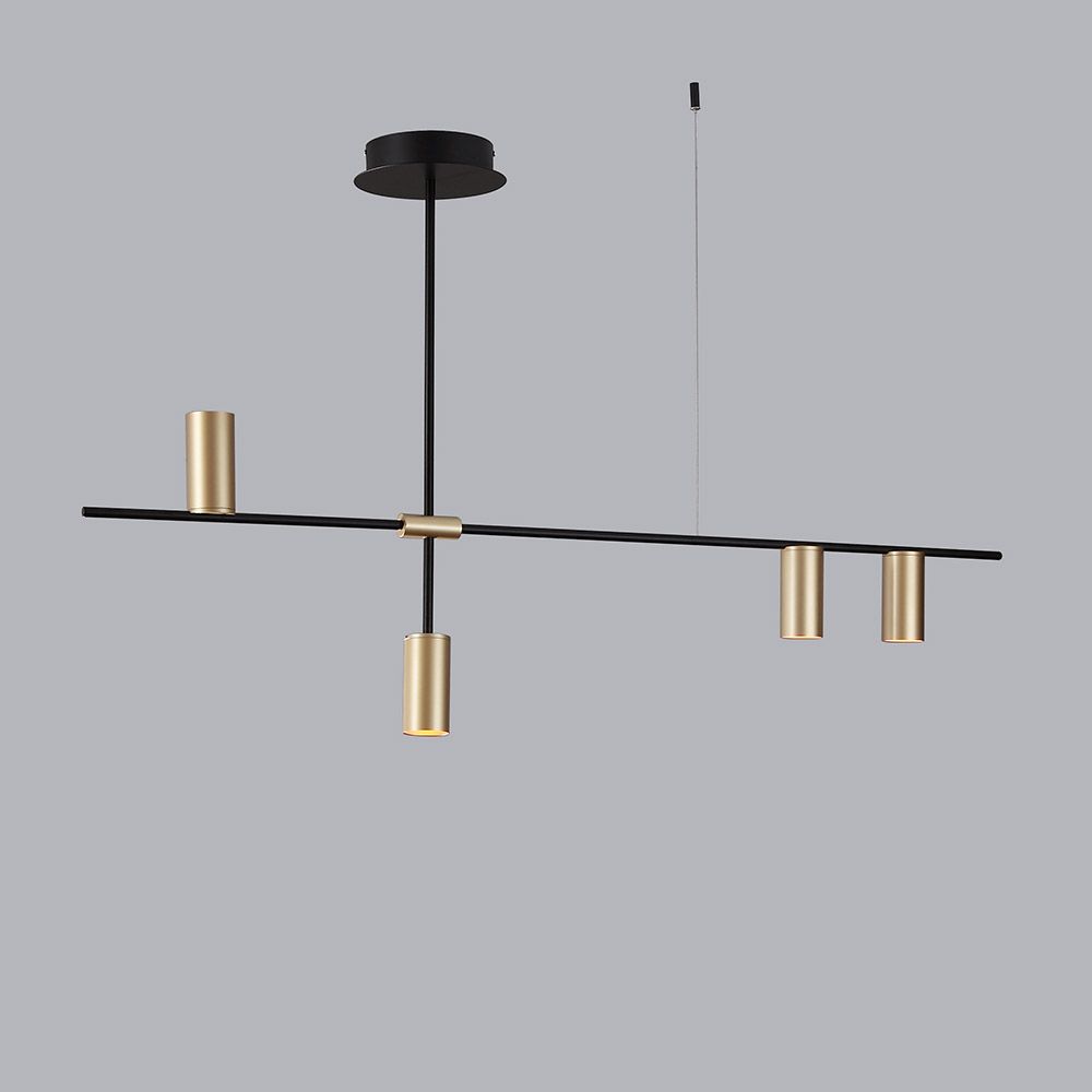 Moderne Beleuchtung Gold Zylinder Metall Verstellbare Schwarz