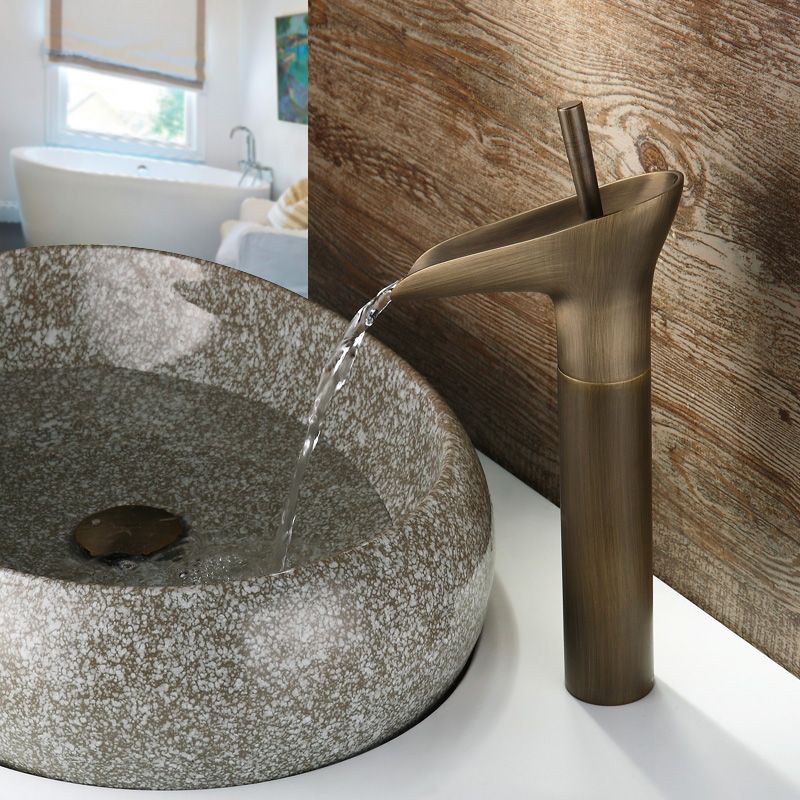 Ashfie Classic Monobloc monomando manija encimera lavabo cascada latón