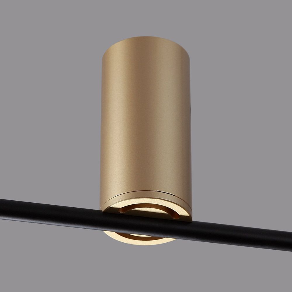 Moderne Beleuchtung Gold Zylinder Metall Verstellbare Schwarz