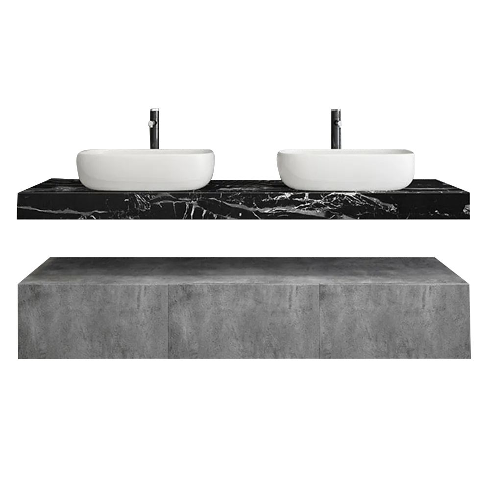 Modernes 1520 mm schwimmendes Badezimmer Eitelkeit Set Wandhalterung