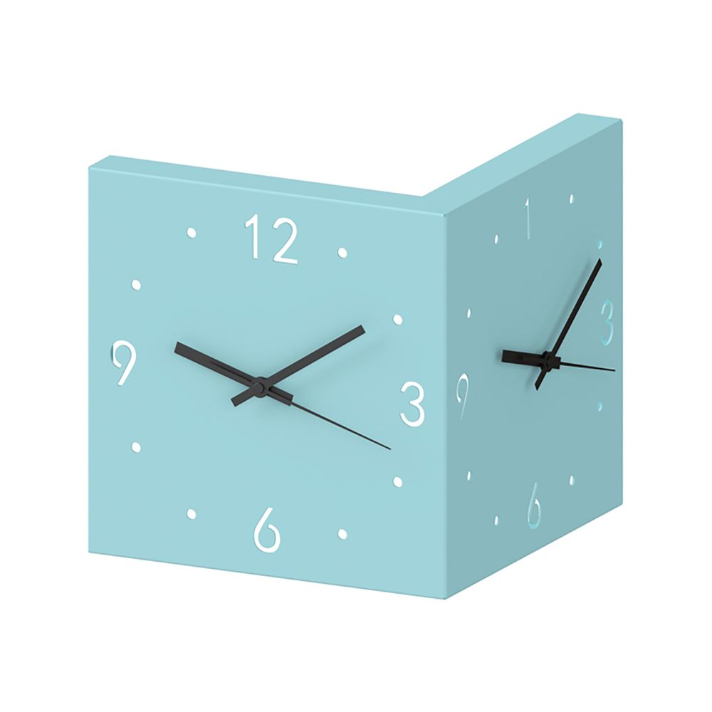 Modern Minimalist Style 3D DoubleSided Square Metal Corner Wall Clock