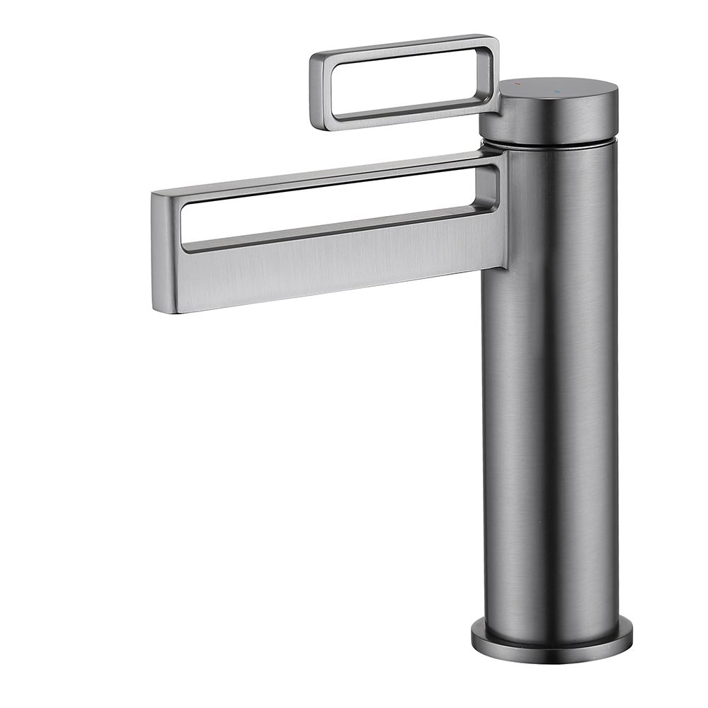 Brushed Gunmetal Single Handle 1Hole Bathroom Faucet Solid Brass