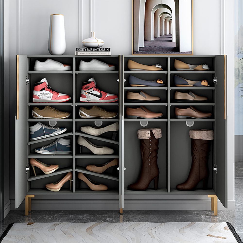 Slim shoe cabinet grey