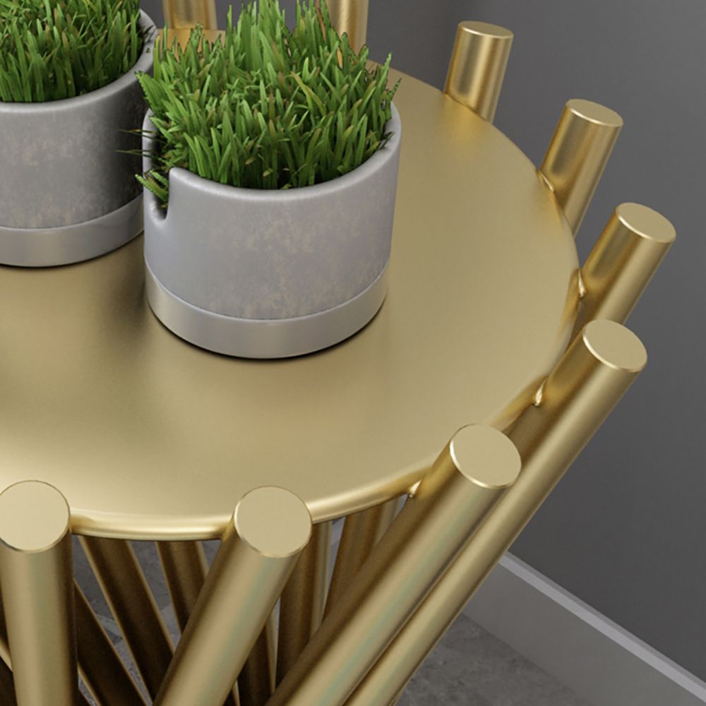 Unique Shaped Simplified Plant Stand in Gold
