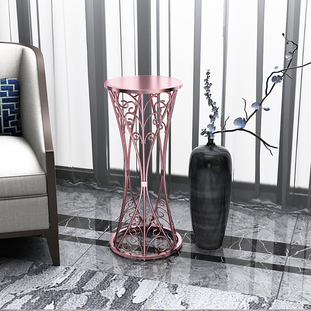 Unique Hollow Plant Stand Flower Rack in Rose Gold