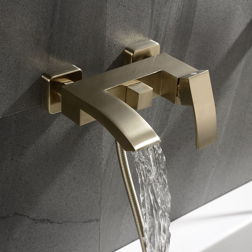 Ridge WallMount Waterfall Bath Tap Bath Filler with Hand Shower in