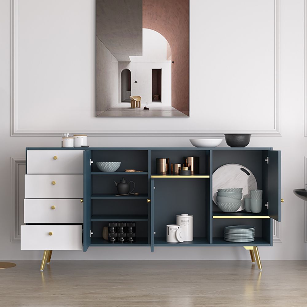 Blue Modern Buffet 3 Doors 4 Drawers Sideboard Gold Finish   E6c96b9d508948b3b24ca40b76d1c2c0 