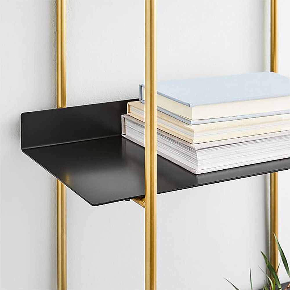 Nordic Floating Shelves Wall Shelf in Black & Gold 3Tier
