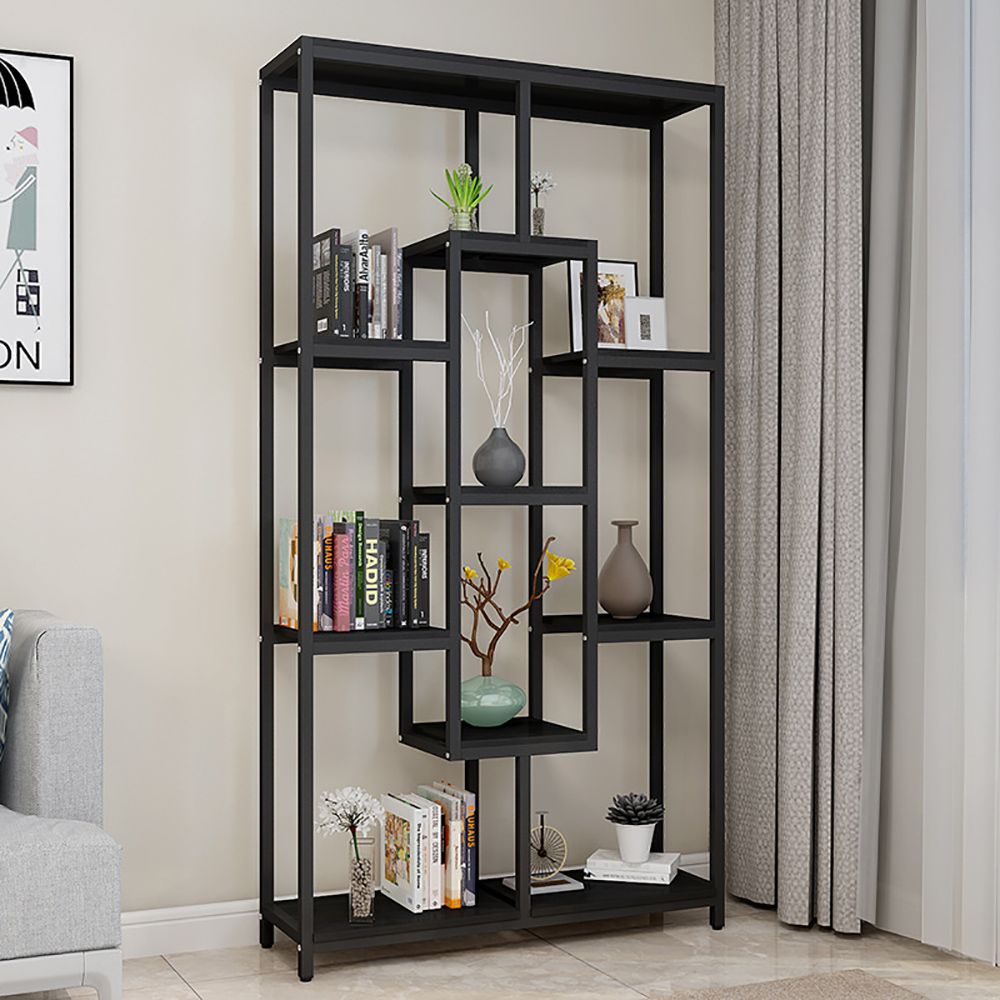 Contemporary Geometric Bookshelf in Black
