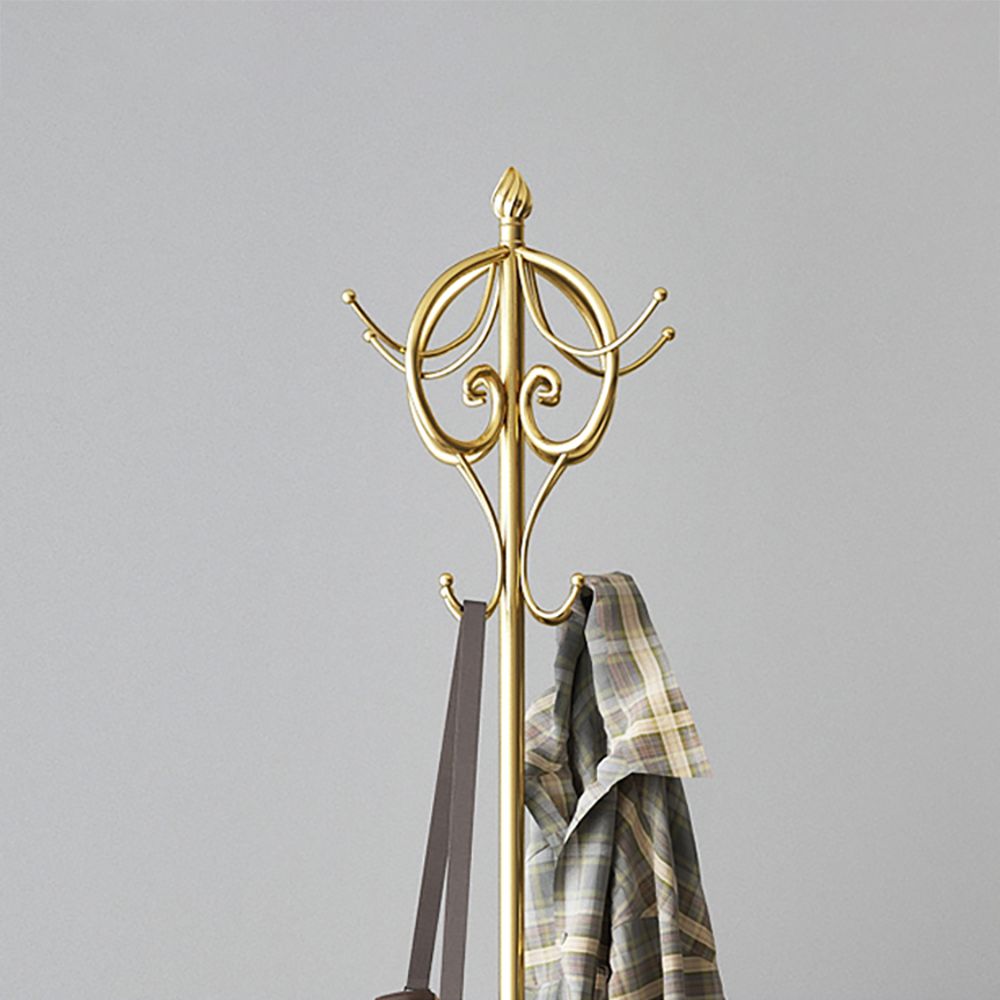 Black/Gold Modern Metal Coat Rack Freestanding 67''Gold