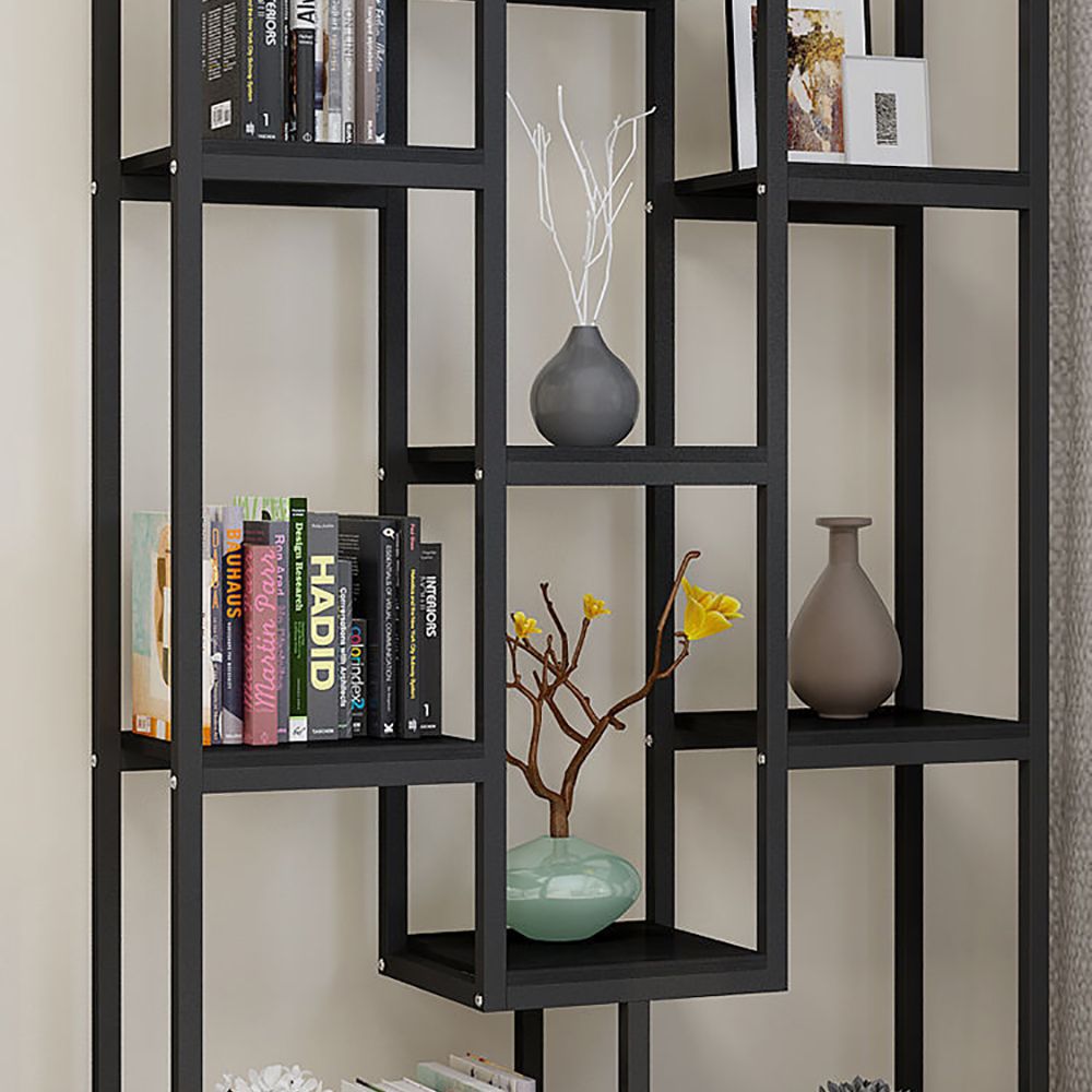 Contemporary Geometric Bookshelf in Black
