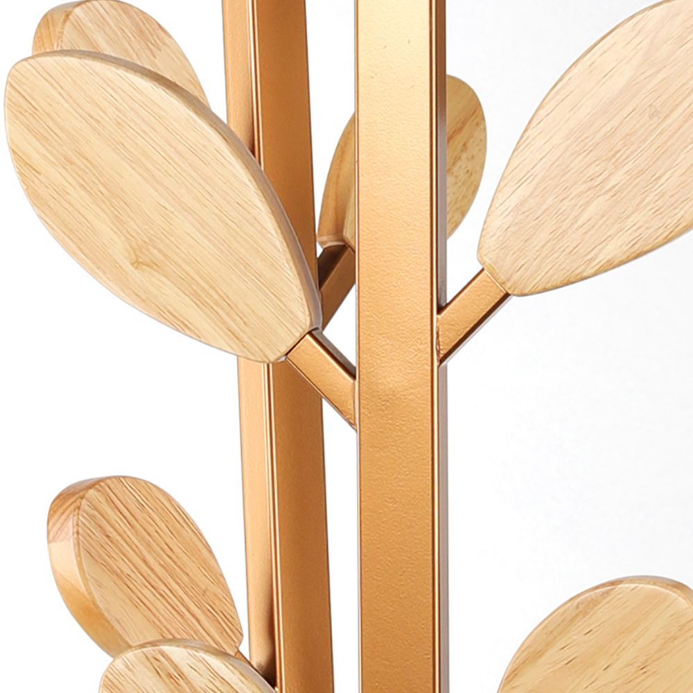 Scandinavian Style LeafShaped Coat Rack in Walnut