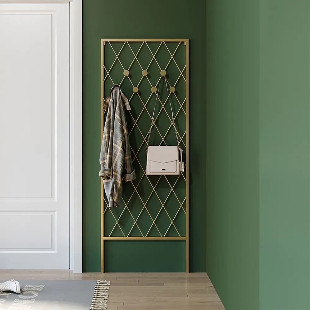 Entryway Wall Mounted Corner Coat Rack in Metal with Hooks