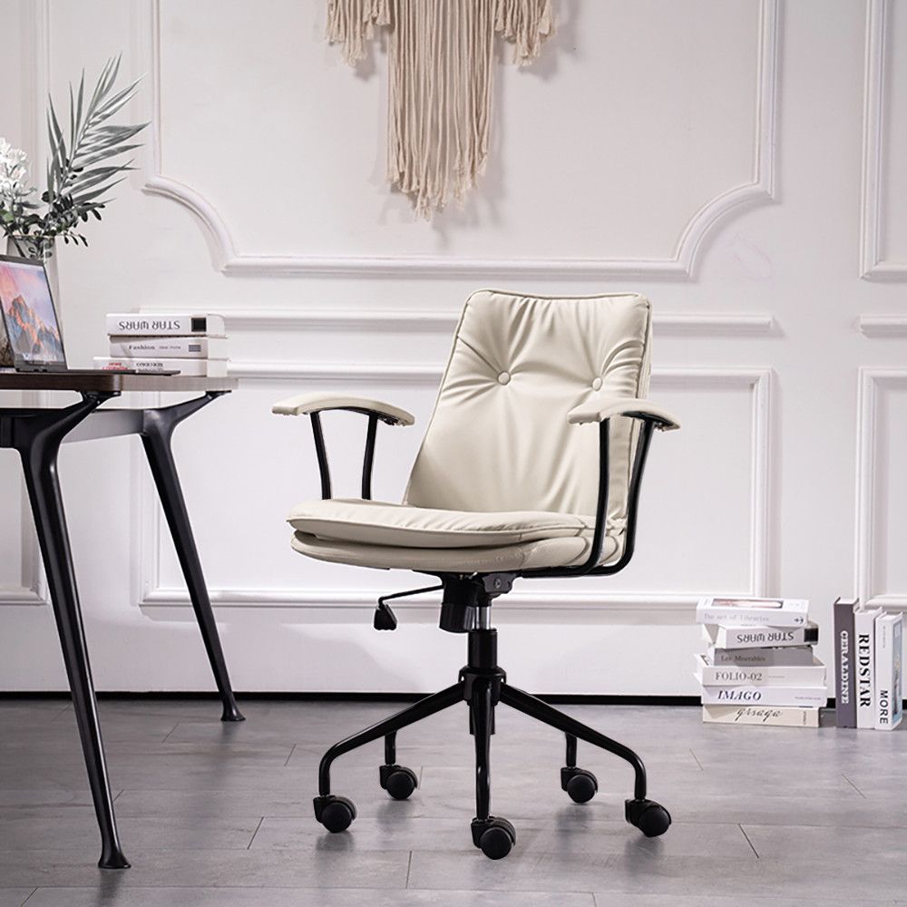 Nordic Beige Office Chair Lifting Computer Chair Backrest