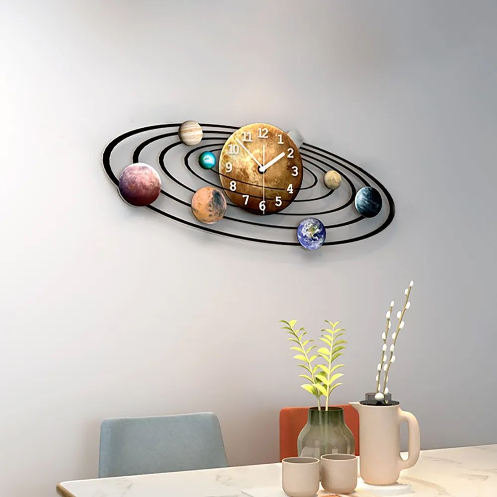 Modern Creative Wall Clock Solar System Eight Home Decor