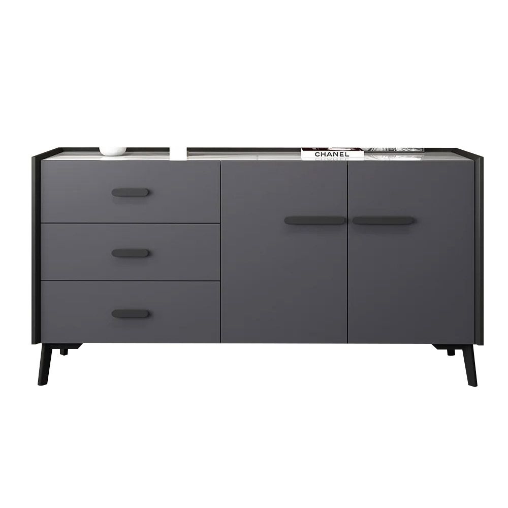 59" Sideboard Buffet Gray Modern Sideboard Cabinet With Storage In Small