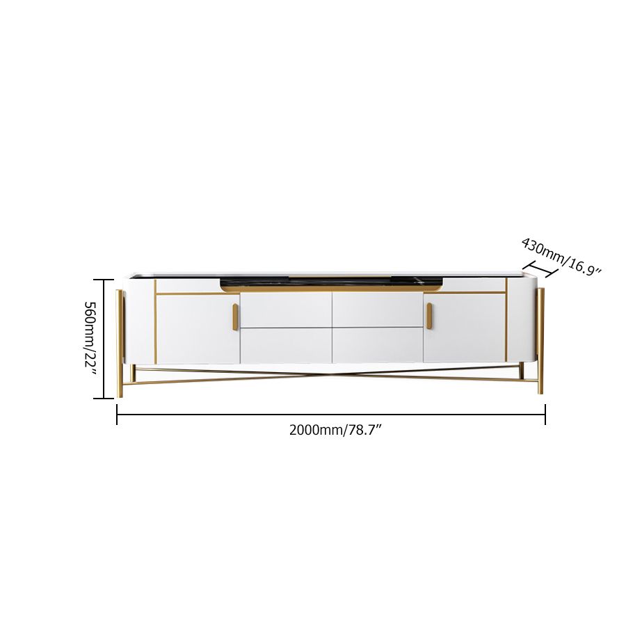 White and Black TV Stand for TVs up to 75